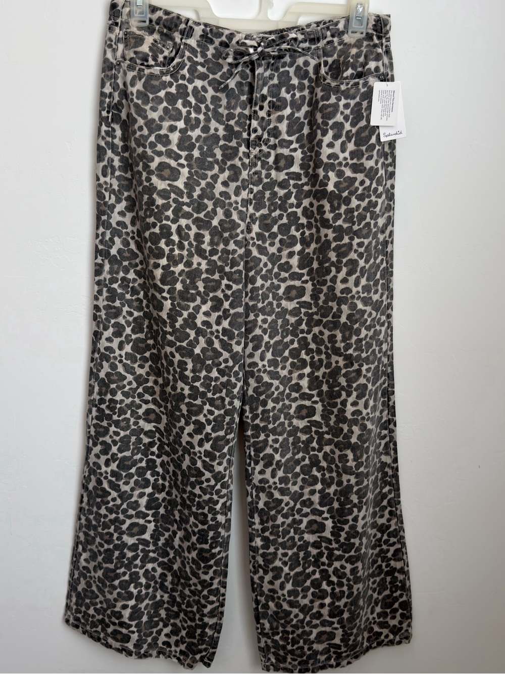 Splendid Neutral Leopard Wide-Leg Pants